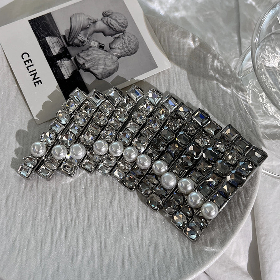 Women's Simple Style Round Alloy Inlay Zircon Hair Clip