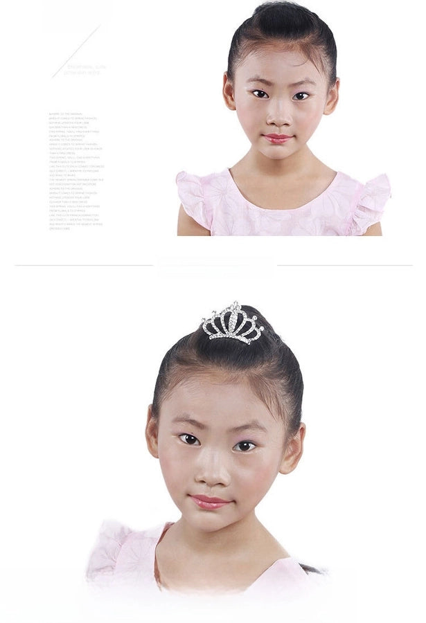 Korean style rhinestone children's crown comb hair accessories girls' performance dance performance girls' birthday gift