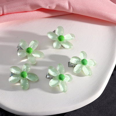 Women's Cute Sweet Heart Shape Plastic Resin Hair Clip