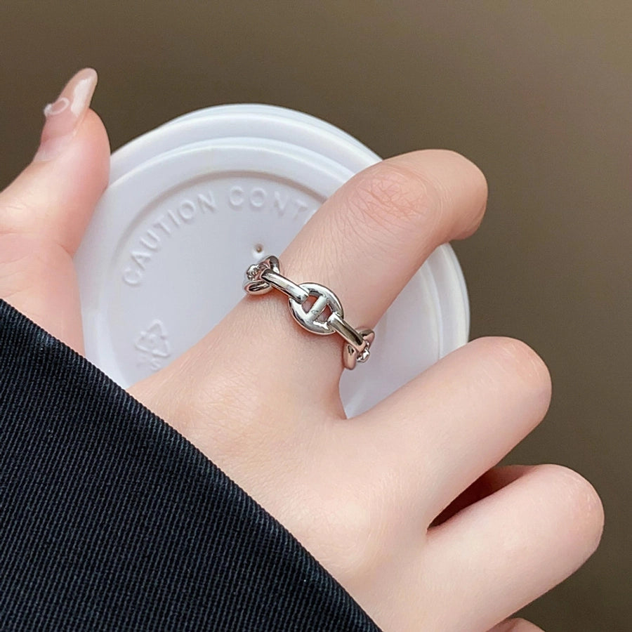 Jewelry French Style IG Style Geometric Titanium Steel Plating Open Rings