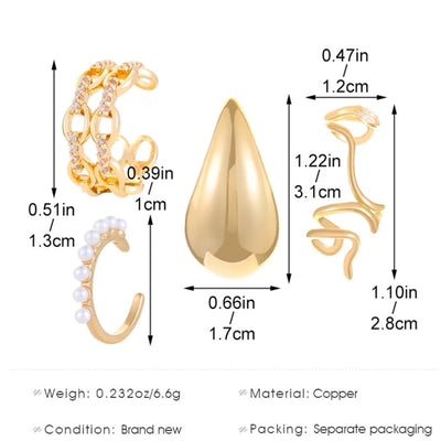 1 Piece Nordic Style Simple Style Geometric Water Droplets Copper Ear Cuffs