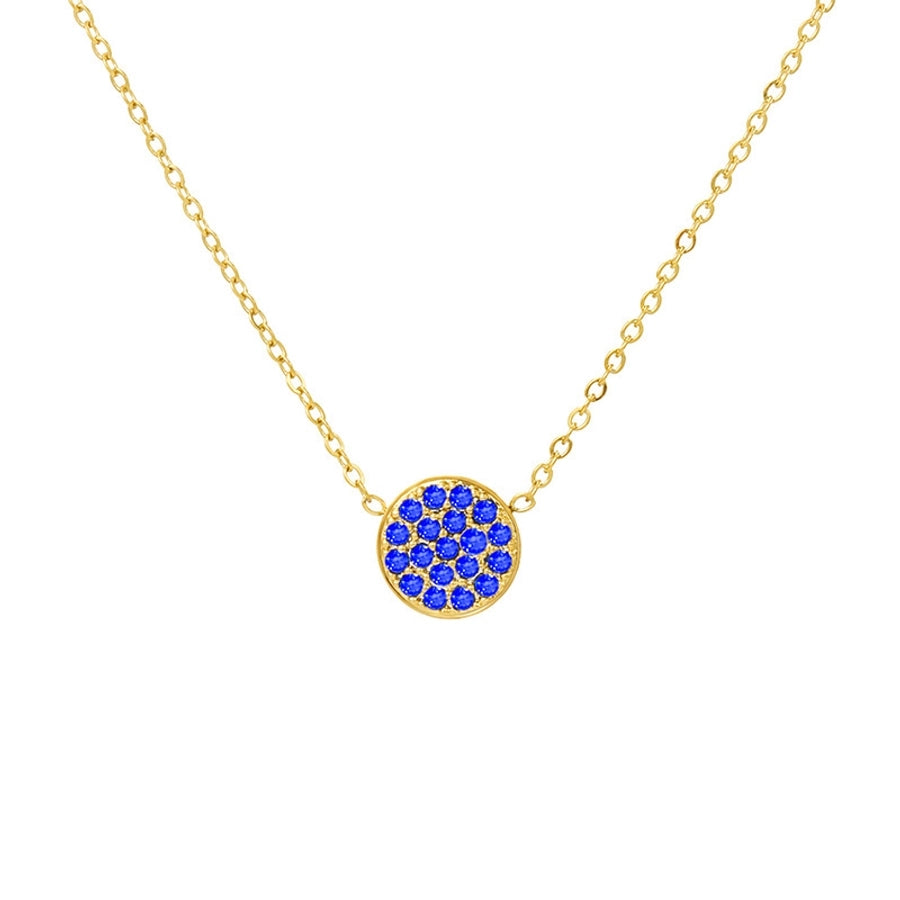 Jewelry IG Style Simple Style Round 304 Stainless Steel Zircon 14K Gold Plated Inlay Necklace