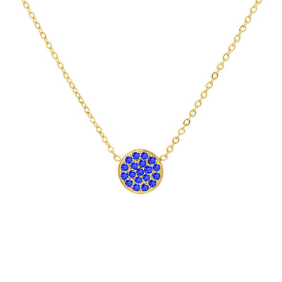 Jewelry IG Style Simple Style Round 304 Stainless Steel Zircon 14K Gold Plated Inlay Necklace
