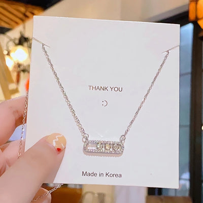 304 Stainless Steel Copper 18K Gold Plated K Gold Plated Inlay Geometric Zircon Pendant Necklace