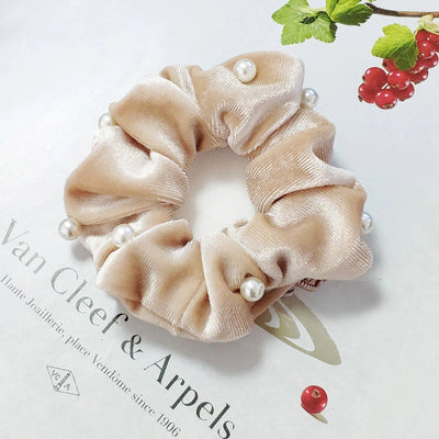 pearl velvet fashion hair scrunchies