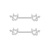 1 Pair Nipple Rings & Studs Hip-Hop Shiny Heart Shape Flower Butterfly 316L Stainless Steel  Copper Inlay Zircon Nipple Rings & Studs