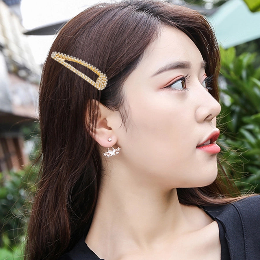 fashion water droplets rhinestone plating inlay hair clip 1 piece