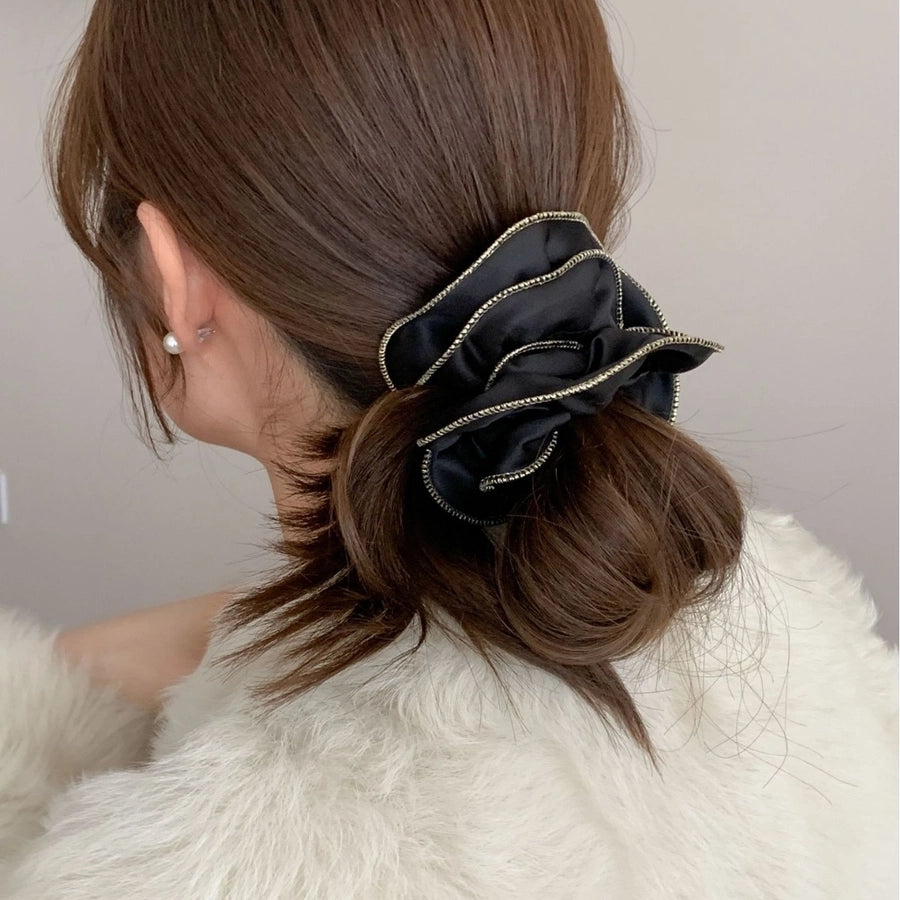 New Classic Style Large Intestine Hair Band Women's High-Grade Satin Temperament Bun Tie-up Hair Headband Hair Rope Women's Headdress