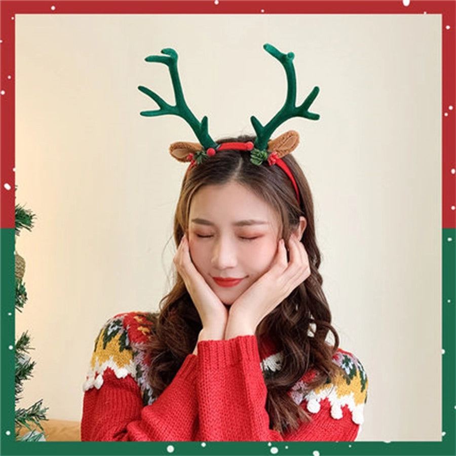 Internet Celebrity  Christmas Girl Heart Christmas Hair Band Cute Elk Horn Hair Accessories Pressure Hair Band
