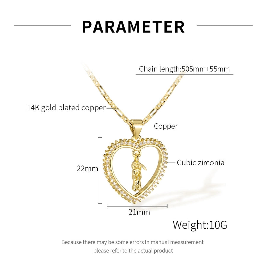 Jewelry French Style Simple Style Geometric Copper 14K Gold Plated Pendant Necklace