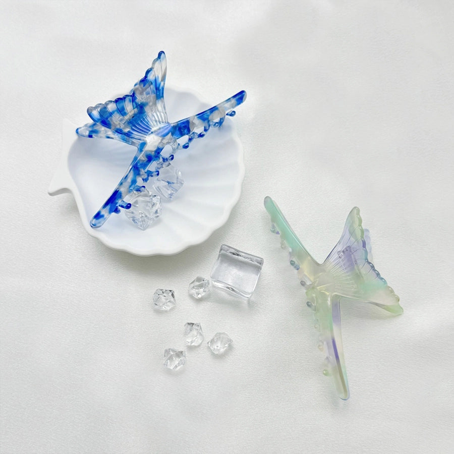 Women's Artistic IG Style Fish Tail Acetic acid sheets Three-dimensional Hair Claws