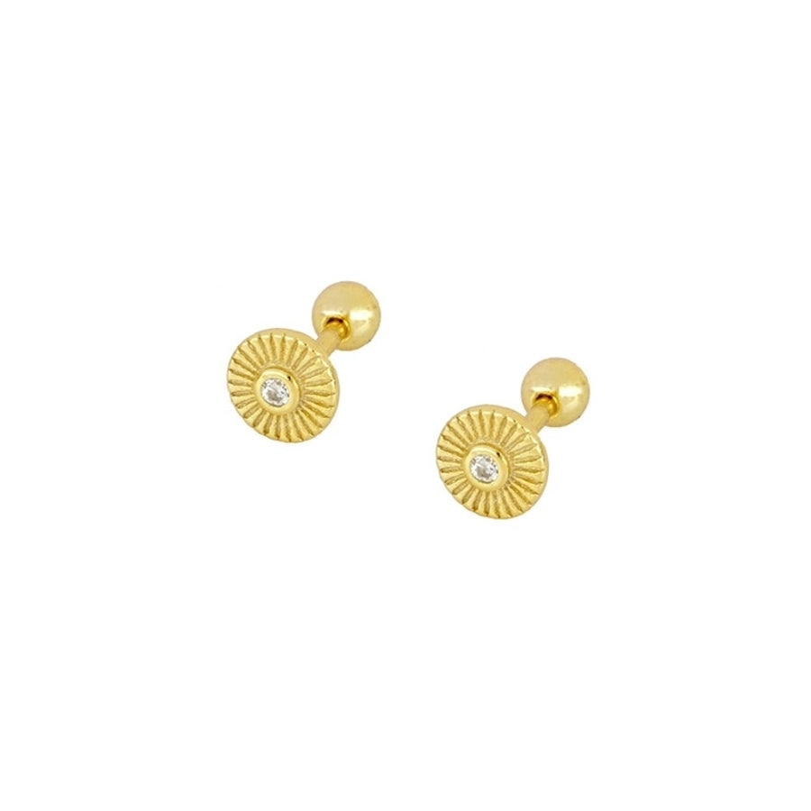 1 Pair IG Style U Shape Geometric Inlay Copper Zircon Gold Plated Ear Cuffs Earrings