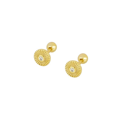 1 Pair IG Style U Shape Geometric Inlay Copper Zircon Gold Plated Ear Cuffs Earrings