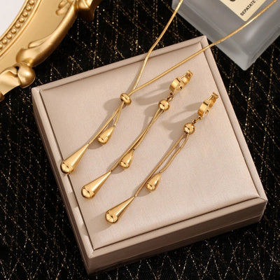 Jewelry Elegant French Style Streetwear Geometric 304 Stainless Steel 18K Gold Plated Plating Jewelry Set