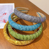 retro lady solid color rhinestone hair band