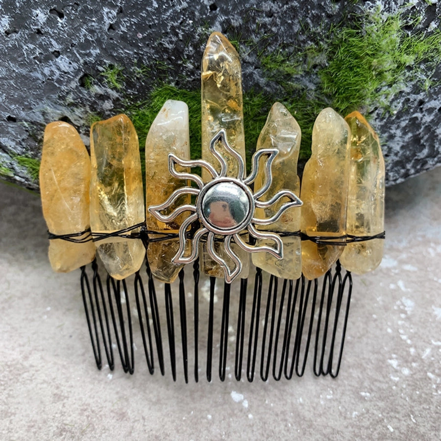 fashion sun crown crystal insert comb 1 piece