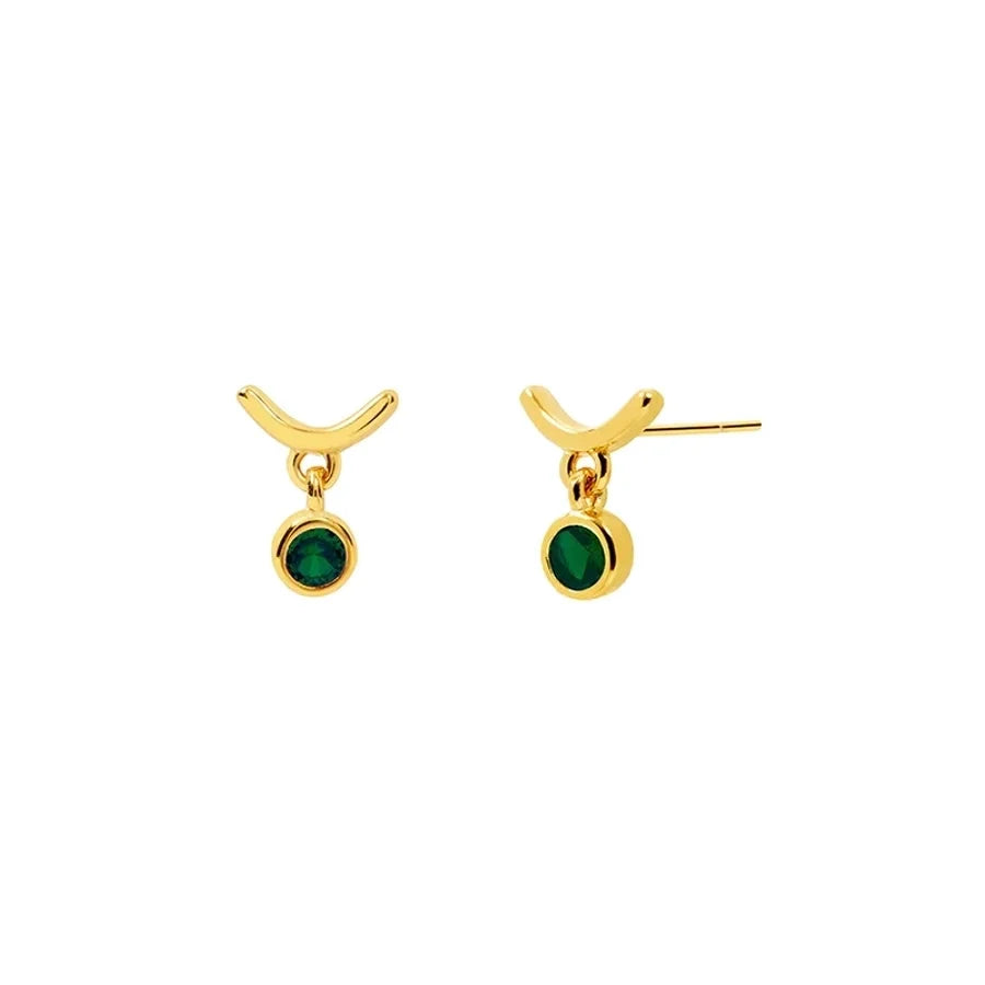 1 Pair Casual Elegant Geometric Copper Zircon Drop Earrings Ear Studs