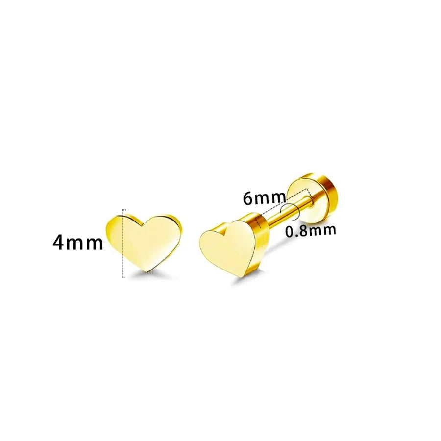 1 Piece Casual Formal Simple Style Star 316 Stainless Steel  Zircon 14K Gold Plated Ear Studs
