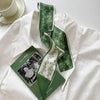 women's sweet letter plaid flower silk scarf printing hair band