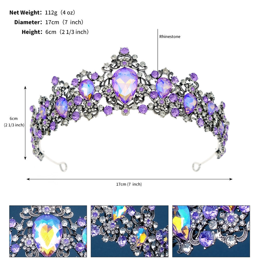 elegant retro crown alloy diamond crown