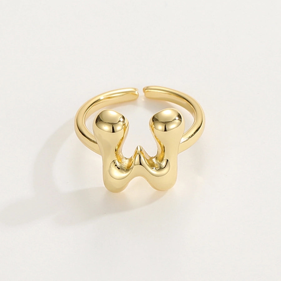 Copper 18K Gold Plated Plating Letter Copper Rings