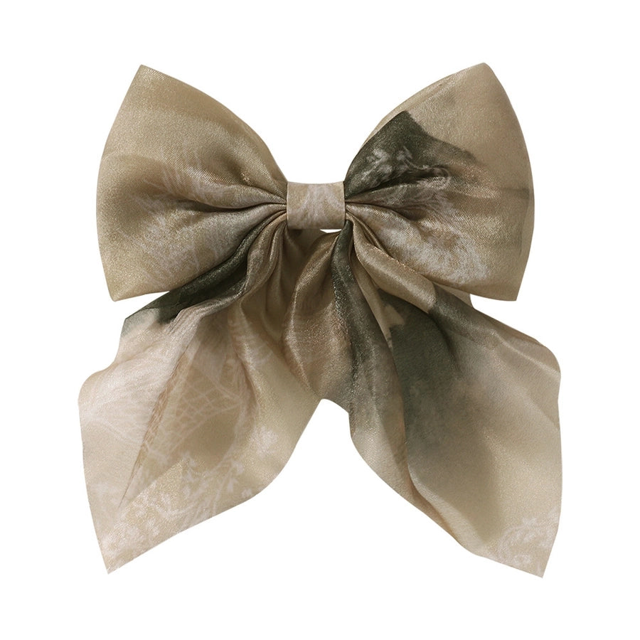 Girl'S Simple Style Classic Style Bow Knot Alloy Ribbon Lettuce Trim Hair Clip