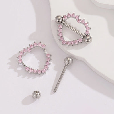 1 Pair Ear Cartilage Rings & Studs Modern Style Shiny Heart Shape 304 Stainless Steel Inlay Zircon Ear Cartilage Rings & Studs
