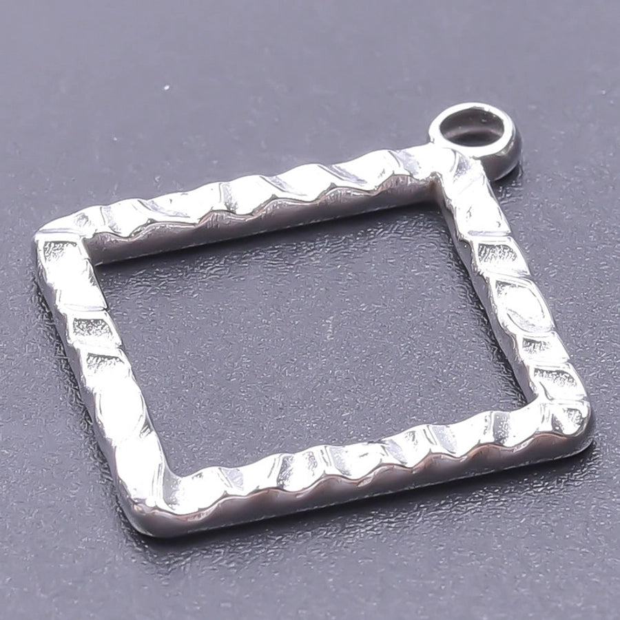 Jewelry Basic Simple Style Classic Style Square 304 Stainless Steel 18K Gold Plated Plating Pendant Necklace