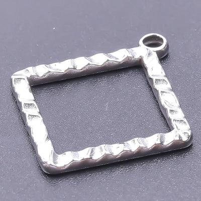 Jewelry Basic Simple Style Classic Style Square 304 Stainless Steel 18K Gold Plated Plating Pendant Necklace