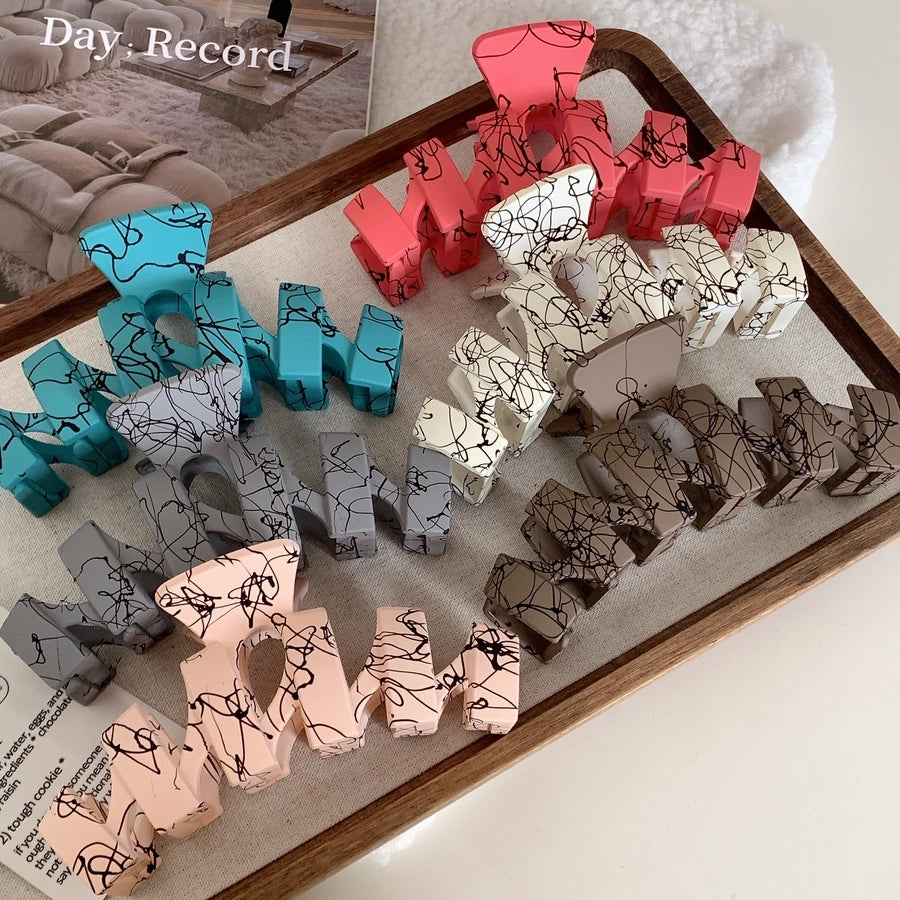 simple style artistic lines plastic hair claws