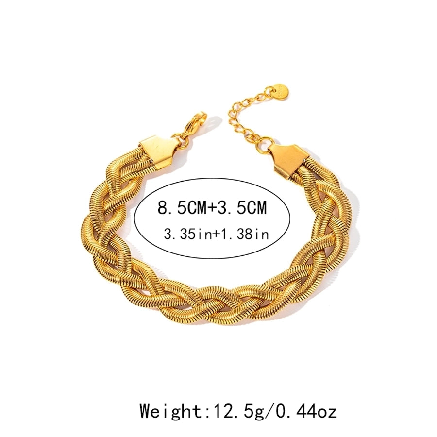 Casual Vacation Sweet Twist 304 Stainless Steel 14K Gold Plated Bracelets In Bulk