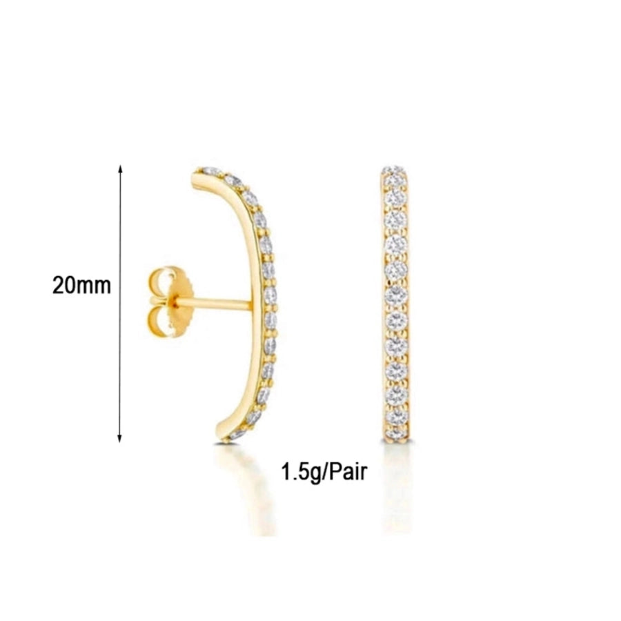 1 Pair IG Style Simple Style Geometric Inlay Copper Zircon Gold Plated Earrings