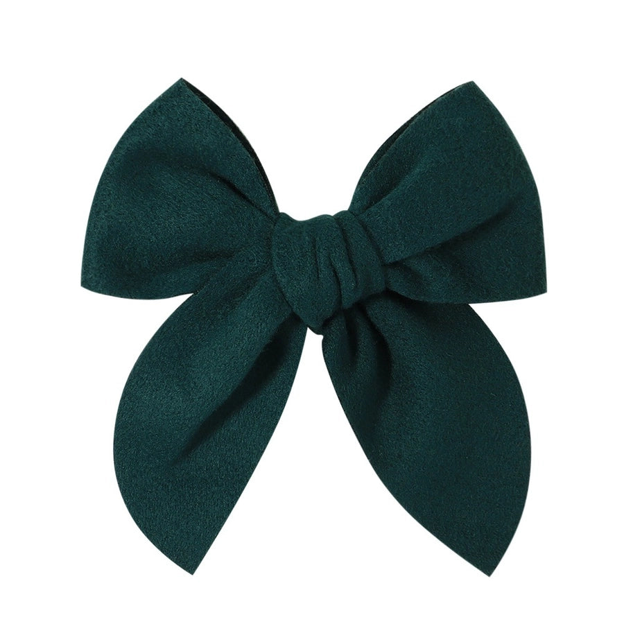 sweet solid color polyester bow knot hair clip