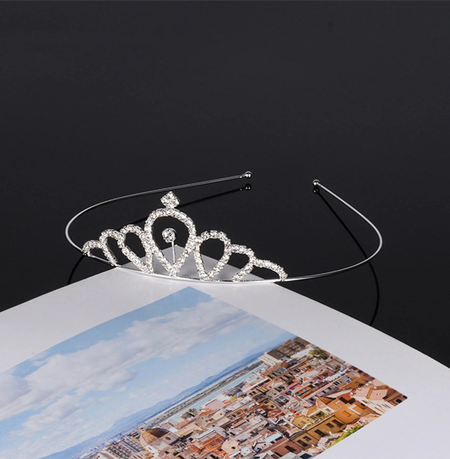 fashion claw chain welding rhinestone hairband Crown wedding bride headdress hair accessories performance birthday crown