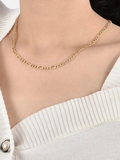 Brass 18K Gold Plated Paper Clip Solid Color Long Necklace Necklace