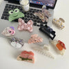 simple style bow knot acetic acid sheets printing hair claws