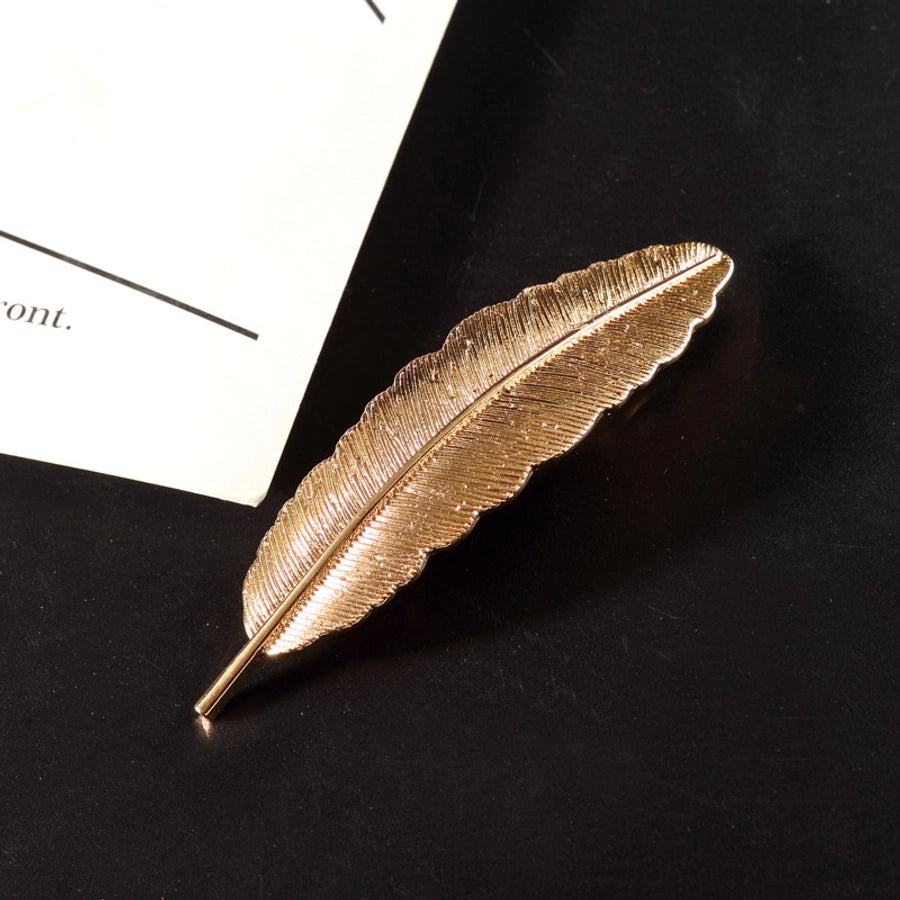 Women's Casual Simple Style Streetwear Leaf Metal Plating Hair Clip