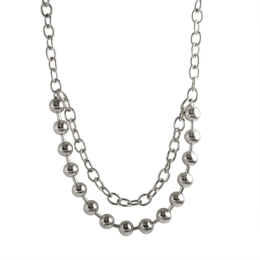 Jewelry Streetwear Geometric 304 Stainless Steel Plating Layered Necklaces