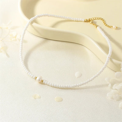 Jewelry Lady Classic Style Circle Glass Copper Necklace