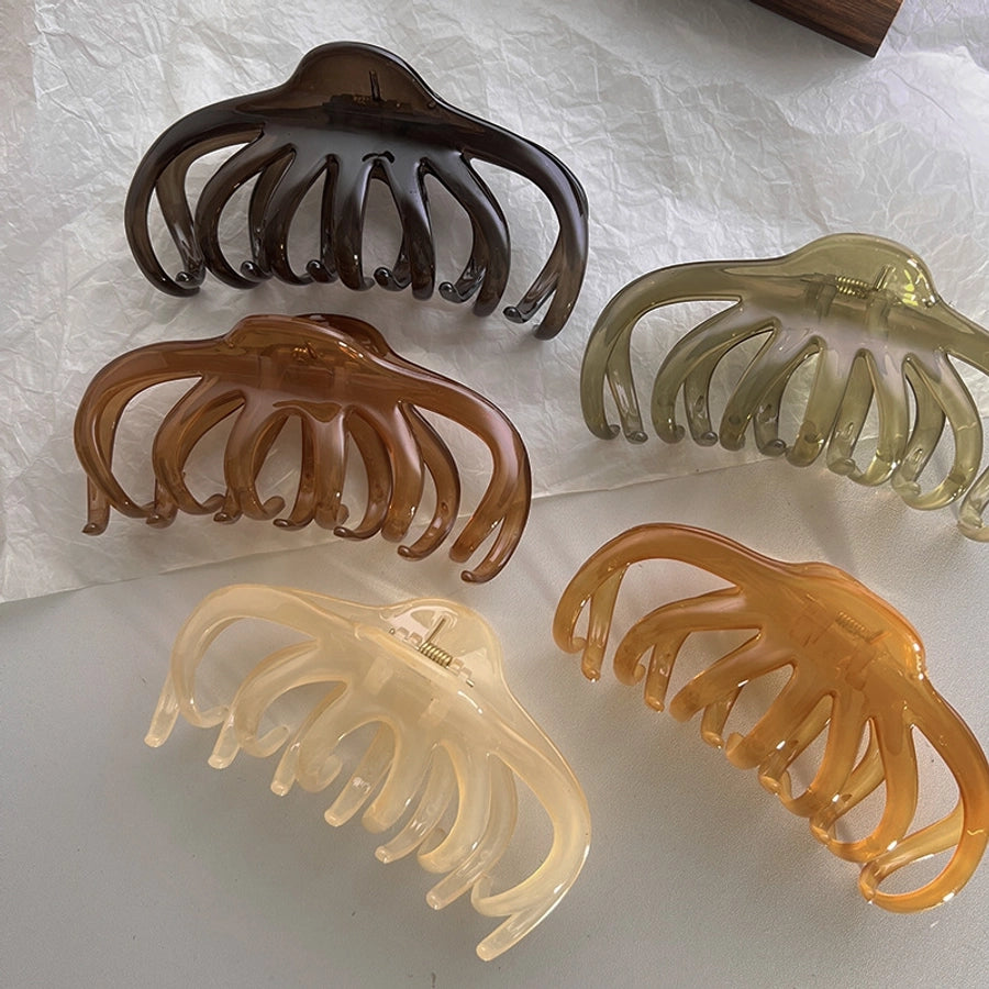 simple style solid color plastic resin hair claws