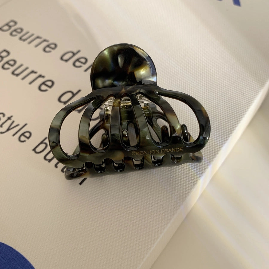 Women's Casual Simple Style Marble Shell Acetic acid sheets Hollow Out Hair Claws