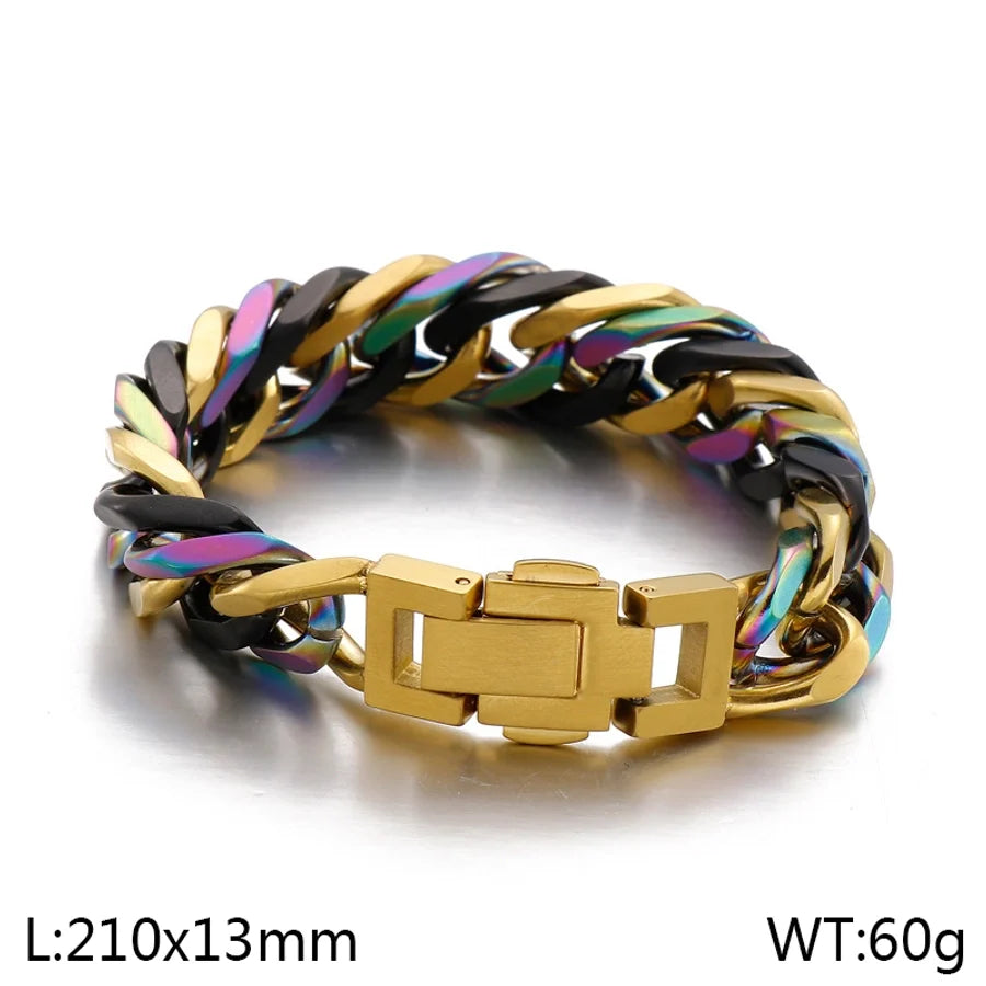 Vintage Style Geometric 304 Stainless Steel 18K Gold Plated Unisex Bracelets