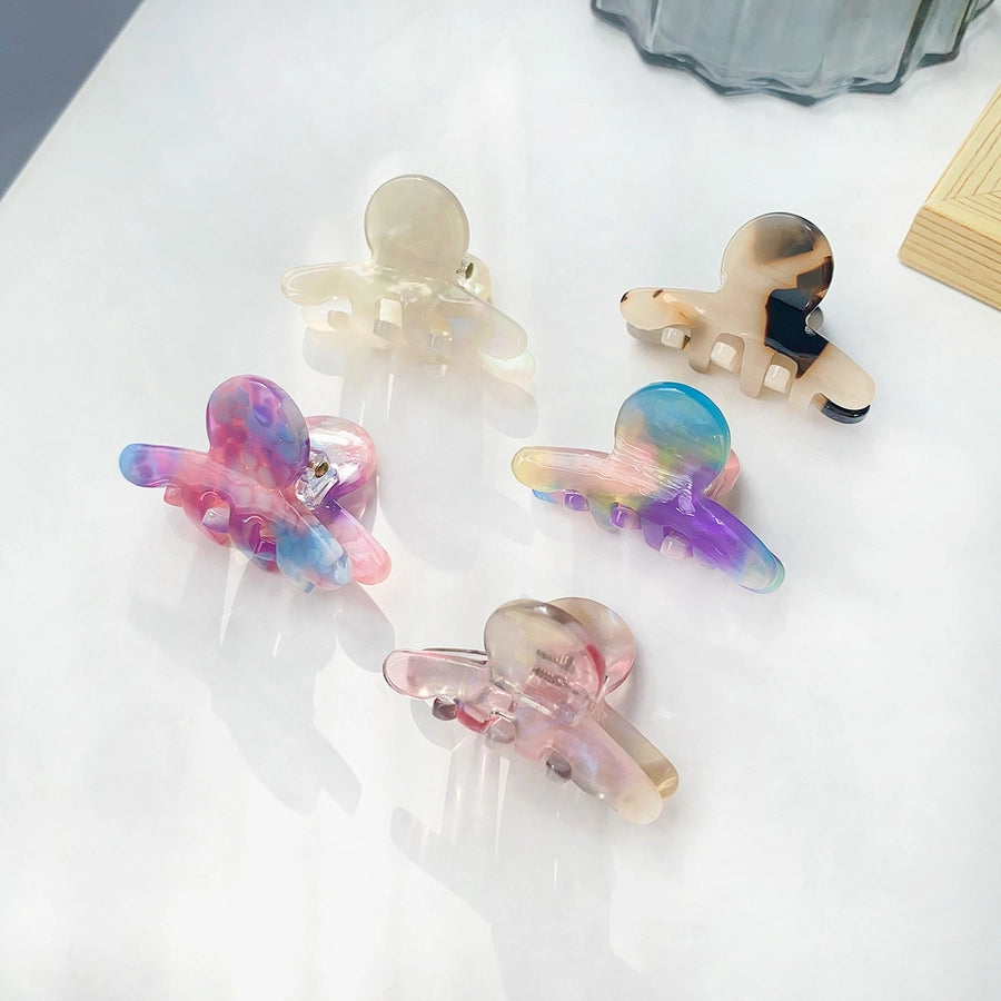 cute color block acetic acid sheets plating hair claws 1 piece