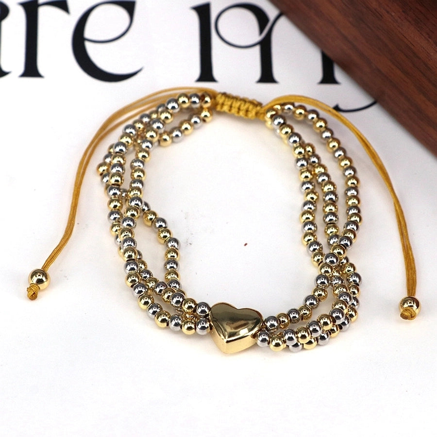 Copper Beaded Heart Shape Bracelets