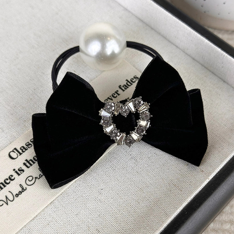 women's lady shiny bow knot cloth hair tie