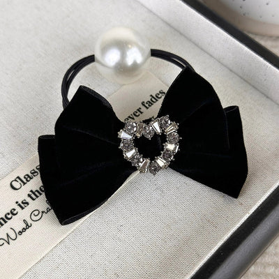 women's lady shiny bow knot cloth hair tie