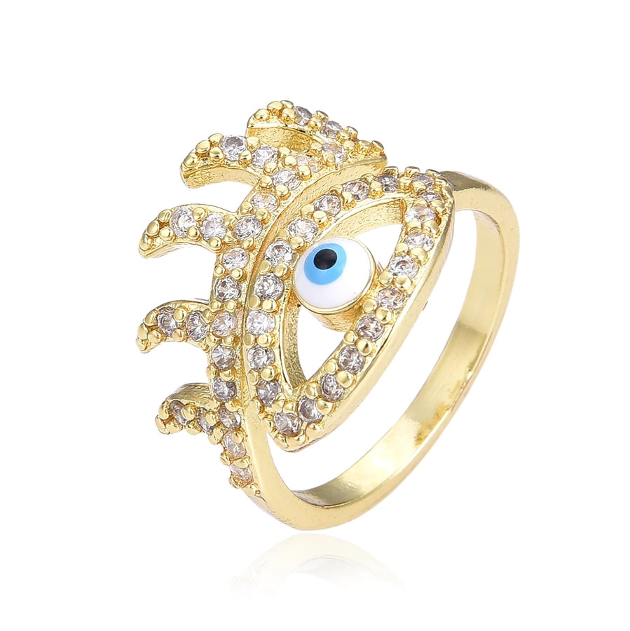 Copper Plating 18K Color Retention Zircon Dripping Oval Eye Opening Ring