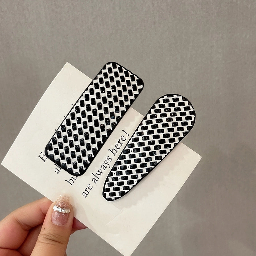 new word clip flashing diamond checkerboard pattern hairpin hair accessories