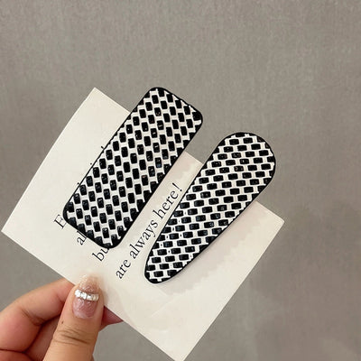 new word clip flashing diamond checkerboard pattern hairpin hair accessories