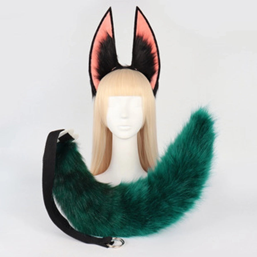 A generation of hair simulation beast ear plush headdress cat ear cat tail cosplay set hairband Net red accessories